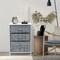 Sorbus Nightstand with 3 Drawers - Furniture Storage for Bedroom, Closet, Office Organization - Steel Frame, Wood Top, Pastel Fabric Bin